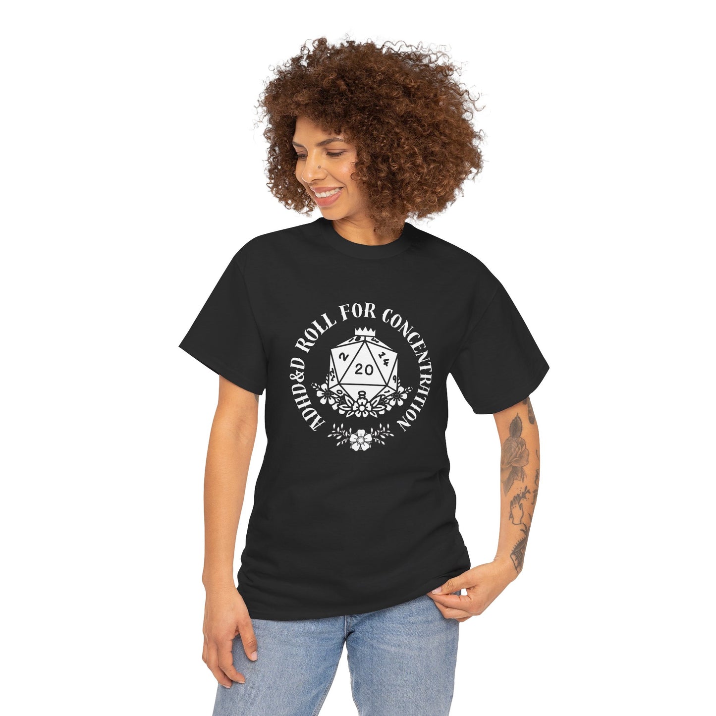 ADHD & D: Roll for Concentration Unisex Heavy Cotton Tee