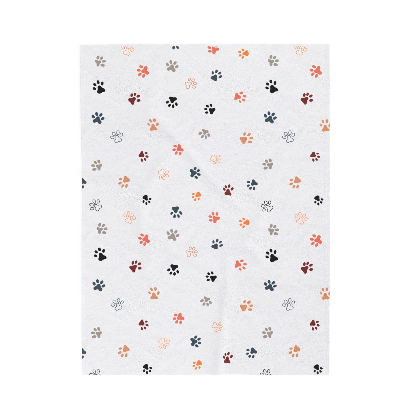 Dog Paw Print Velveteen Plush Blanket