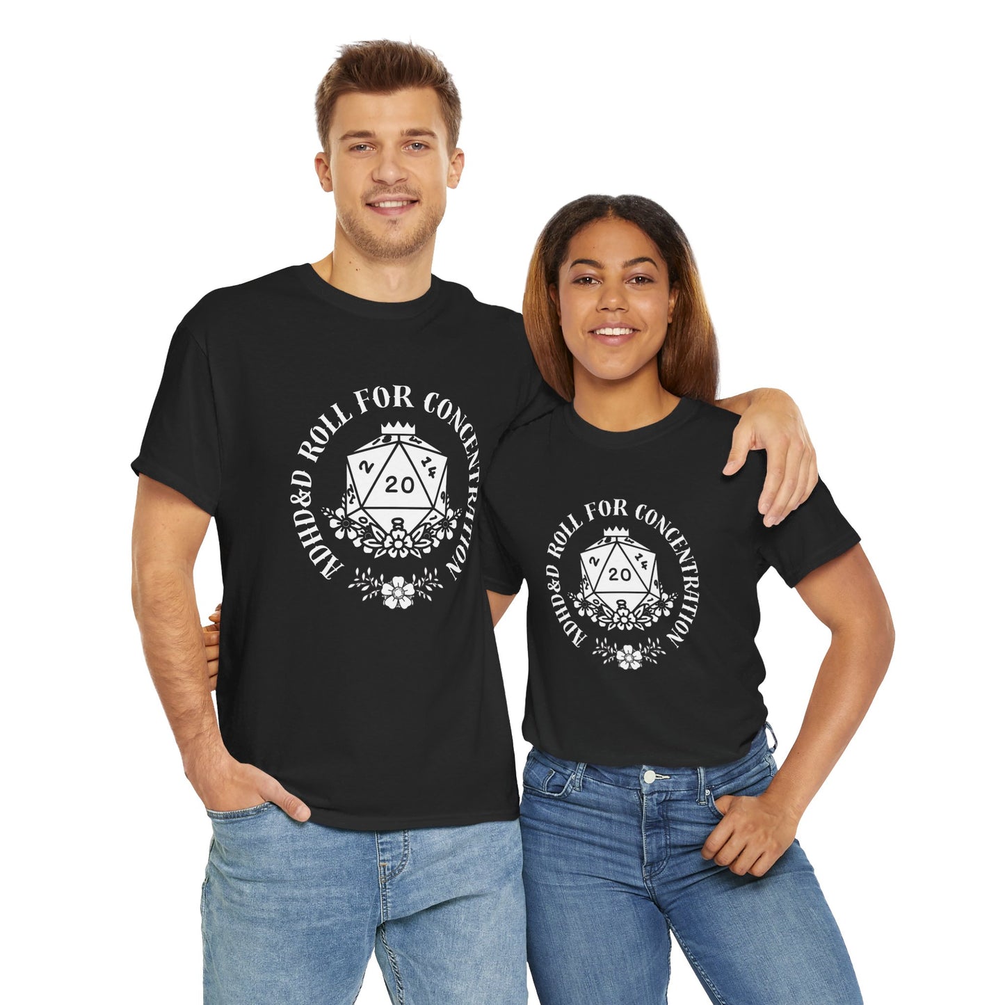 ADHD & D: Roll for Concentration Unisex Heavy Cotton Tee
