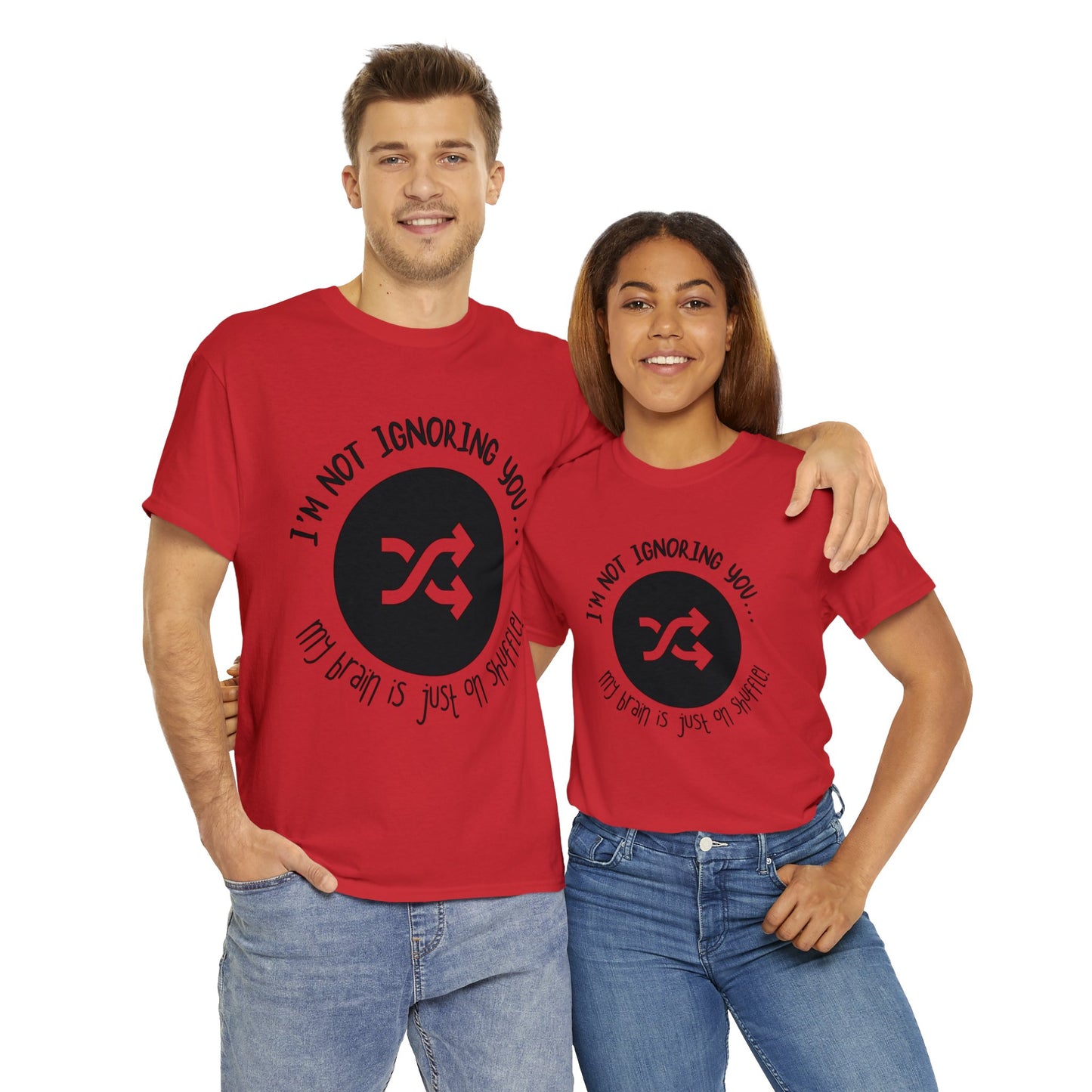 ADHD Shuffle Brain Heavy Cotton Tee: Embrace the Quirks with Humor!