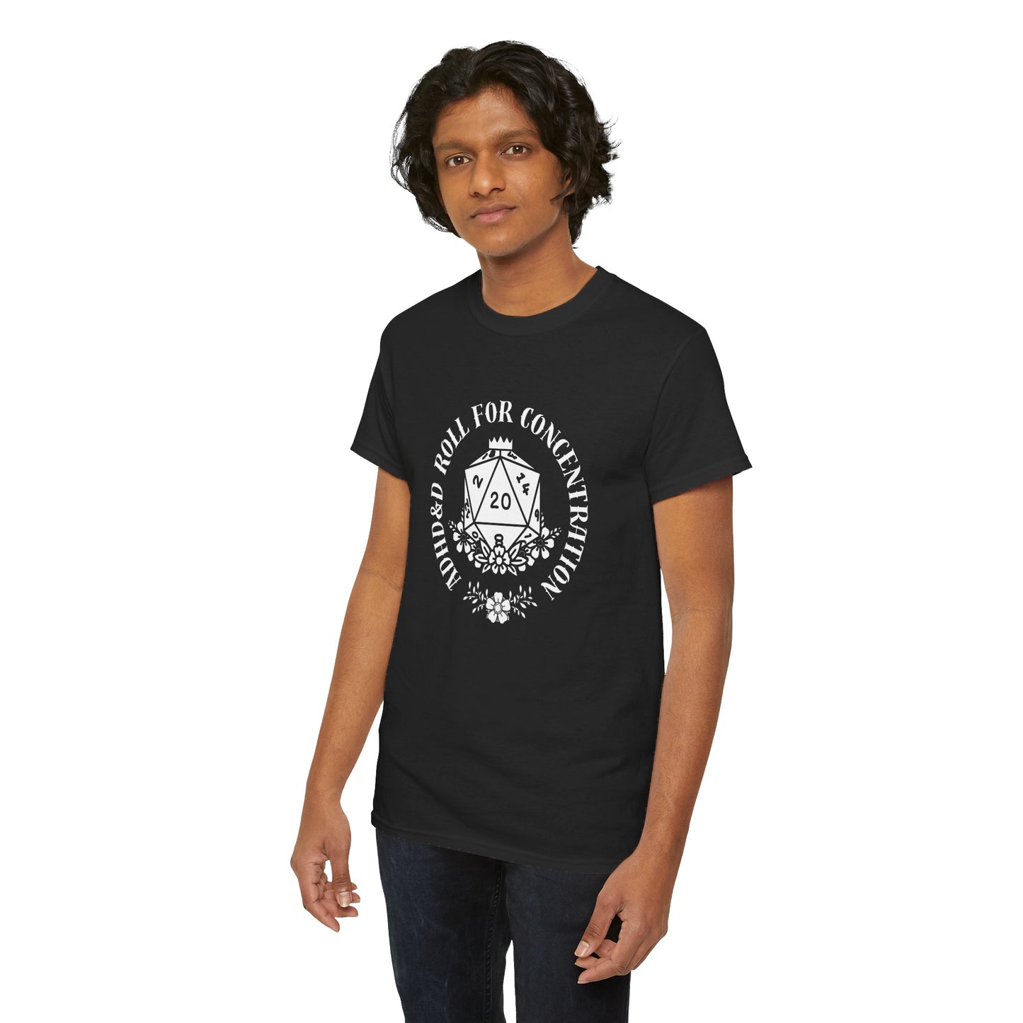 ADHD & D: Roll for Concentration Unisex Heavy Cotton Tee
