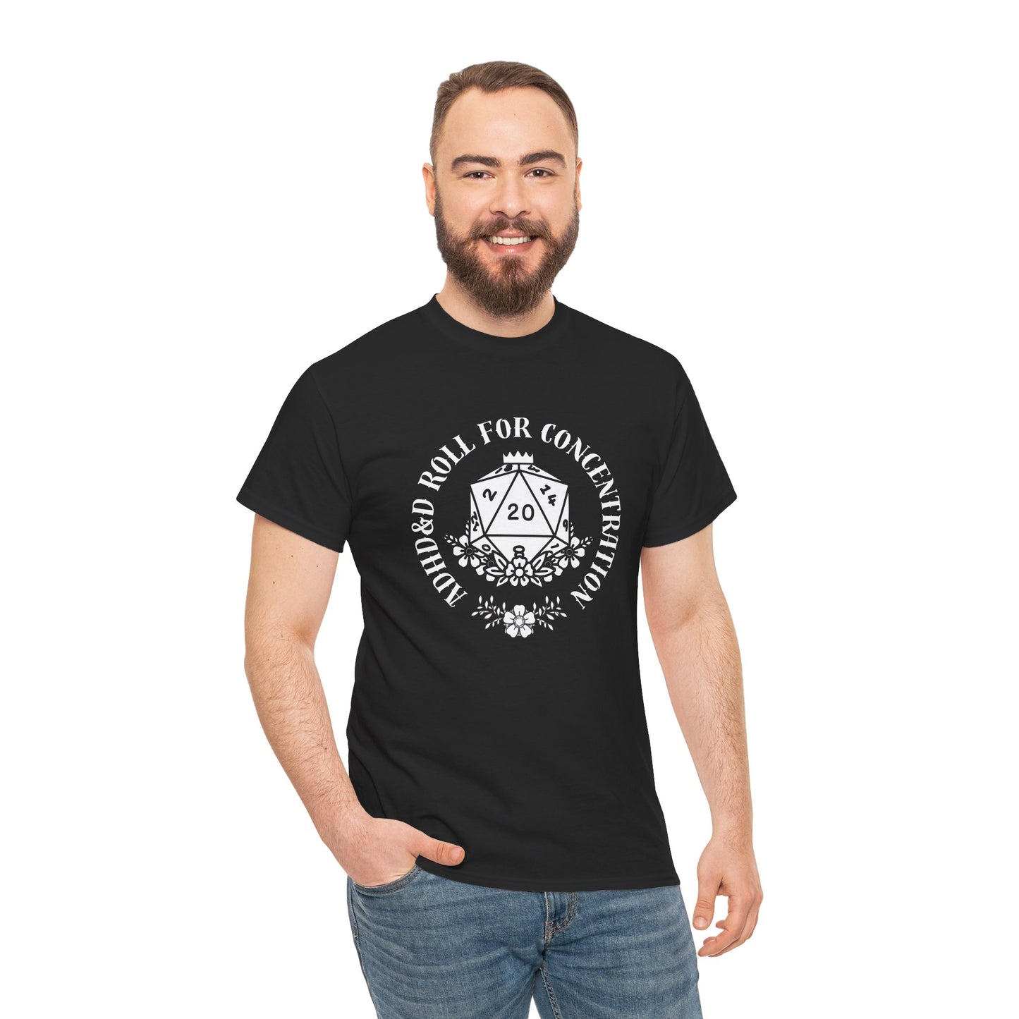ADHD & D: Roll for Concentration Unisex Heavy Cotton Tee