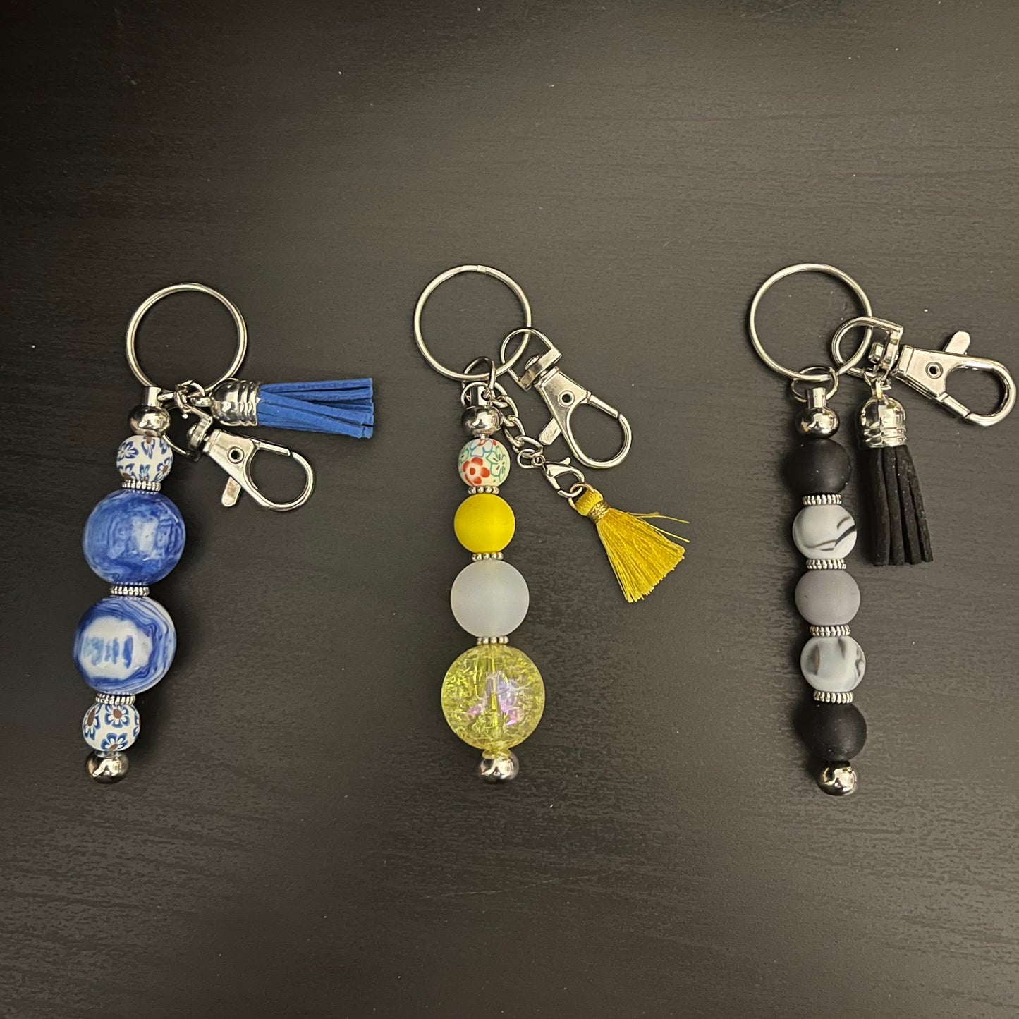 Radiant Vibes Collection: Handcrafted Long Beaded Keychain in a Spectrum of Colors