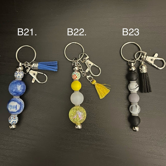 Radiant Vibes Collection: Handcrafted Long Beaded Keychain in a Spectrum of Colors