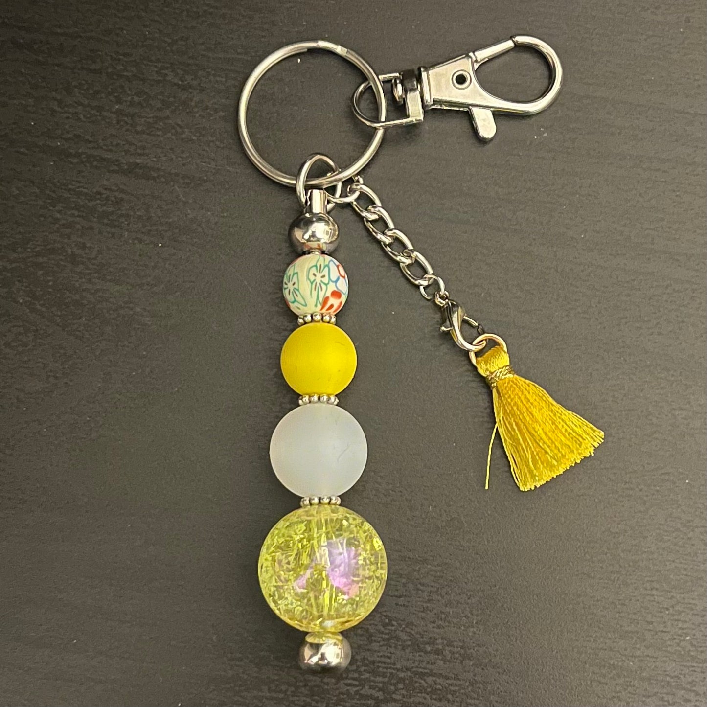 Radiant Vibes Collection: Handcrafted Long Beaded Keychain in a Spectrum of Colors