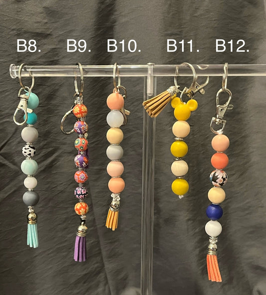 Radiant Vibes Collection: Handcrafted Long Beaded Keychain in a Spectrum of Colors