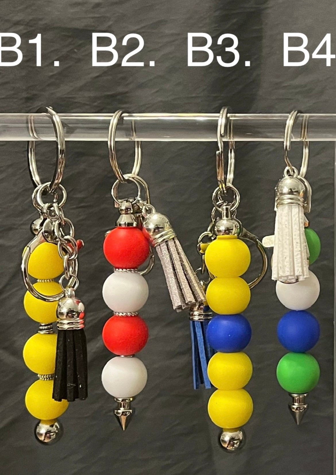 Radiant Vibes Collection: Handcrafted Long Beaded Keychain in a Spectrum of Colors