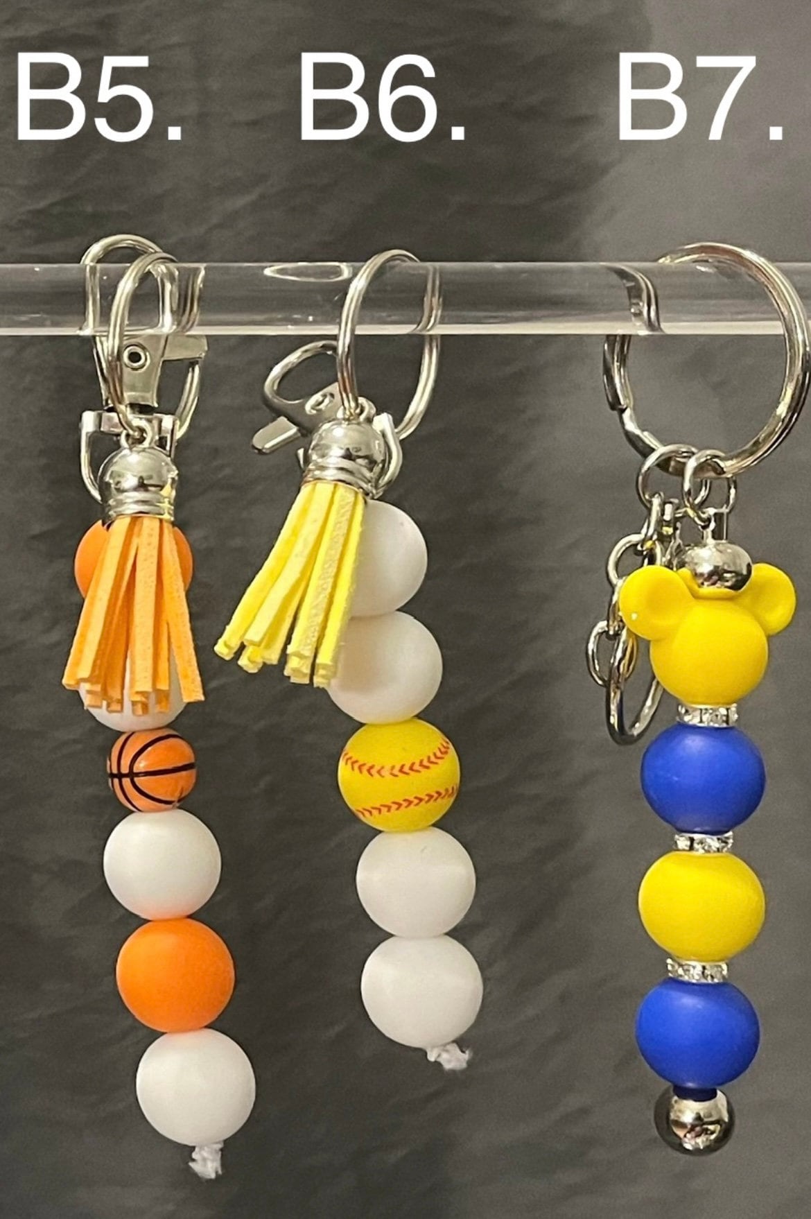 Radiant Vibes Collection: Handcrafted Long Beaded Keychain in a Spectrum of Colors