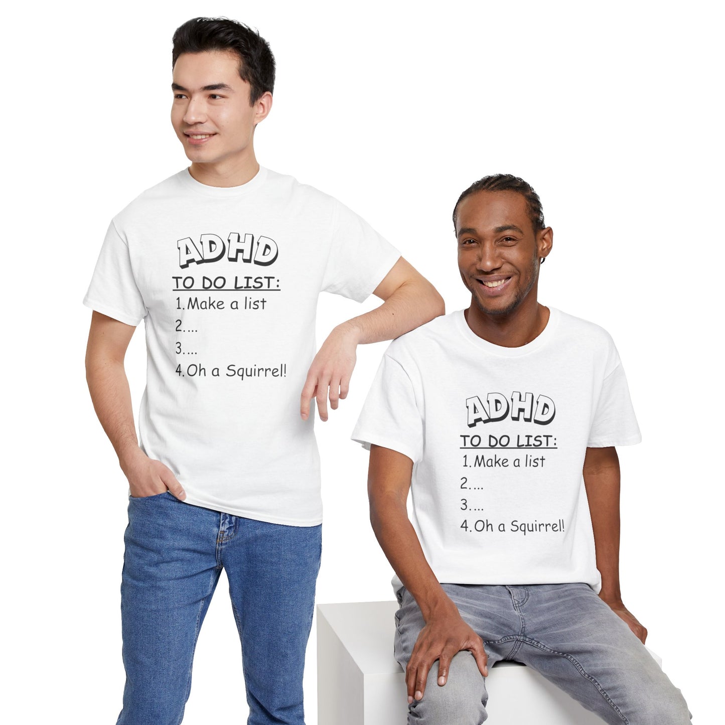 "ADHD To-Do List Unisex Heavy Cotton Tee - A Fun Twist on Everyday Comfort!"