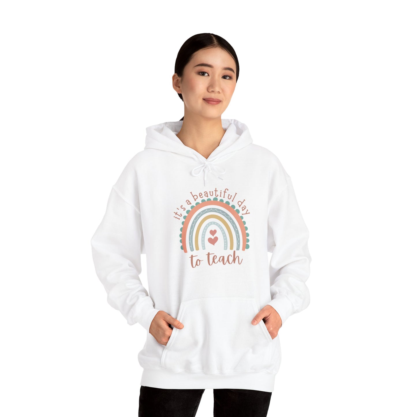 "It's A Beautiful Day To Teach" - Unisex Heavy Blend™ Hooded Sweatshirt