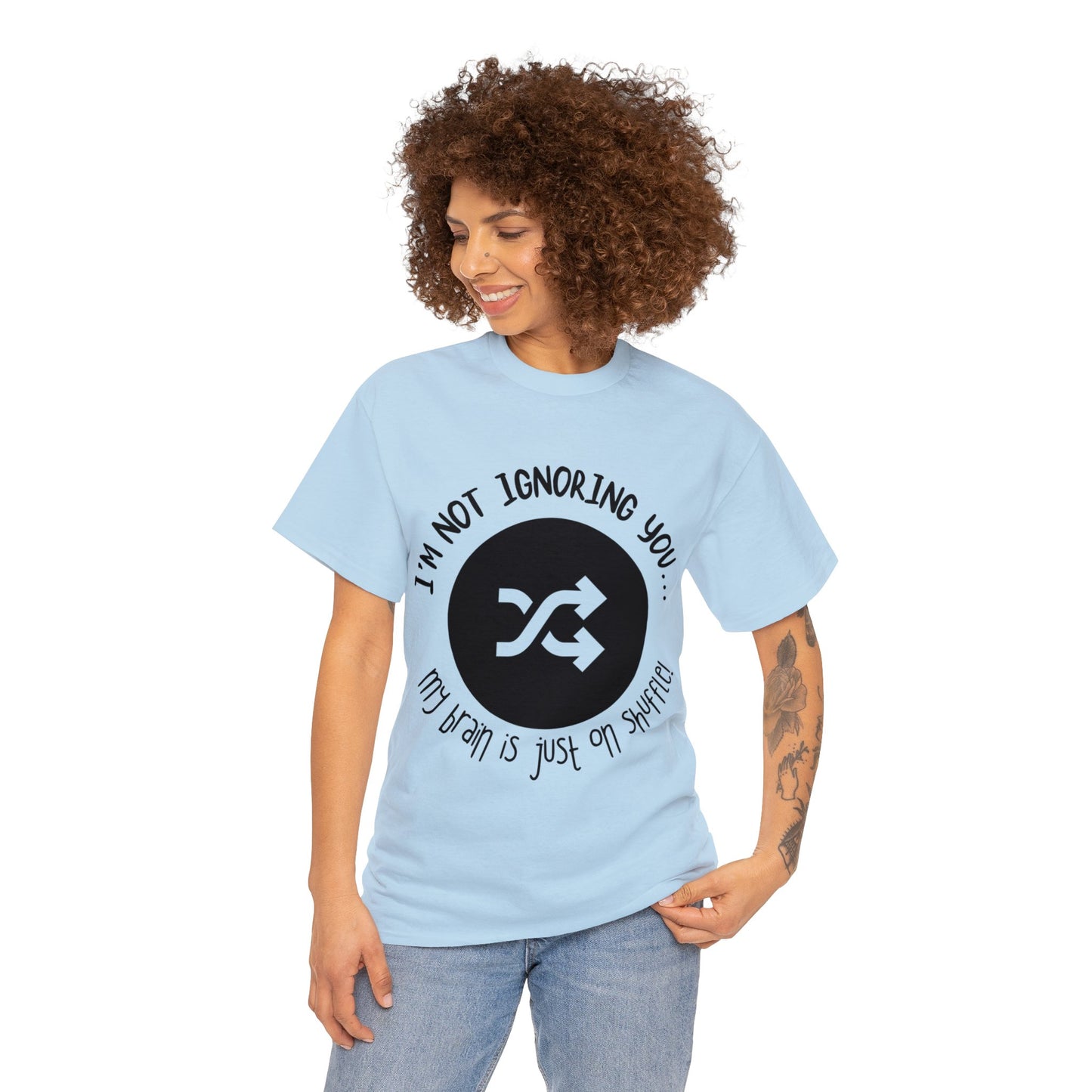 ADHD Shuffle Brain Heavy Cotton Tee: Embrace the Quirks with Humor!