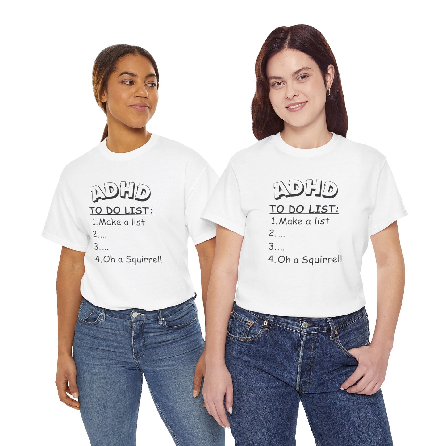 "ADHD To-Do List Unisex Heavy Cotton Tee - A Fun Twist on Everyday Comfort!"