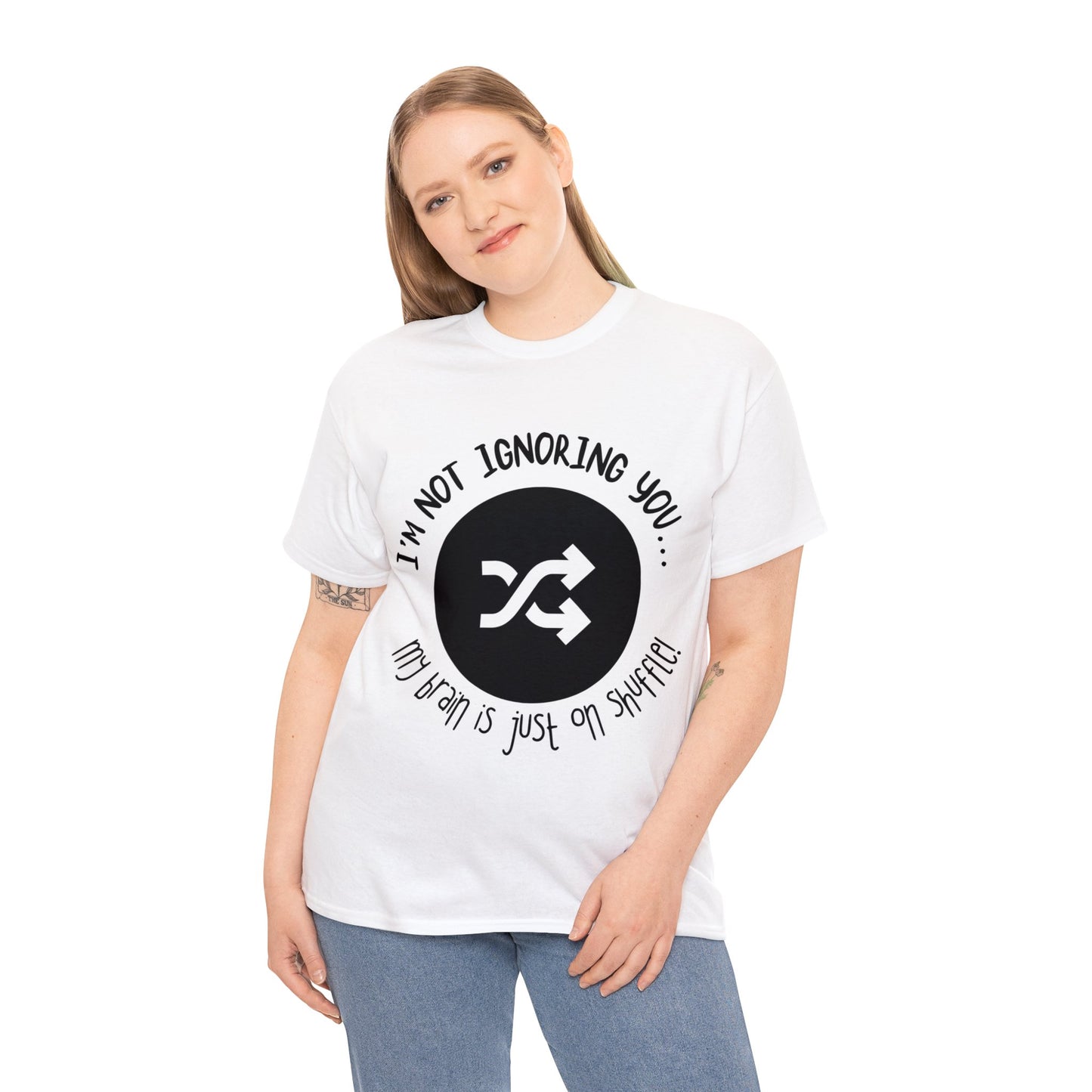 ADHD Shuffle Brain Heavy Cotton Tee: Embrace the Quirks with Humor!