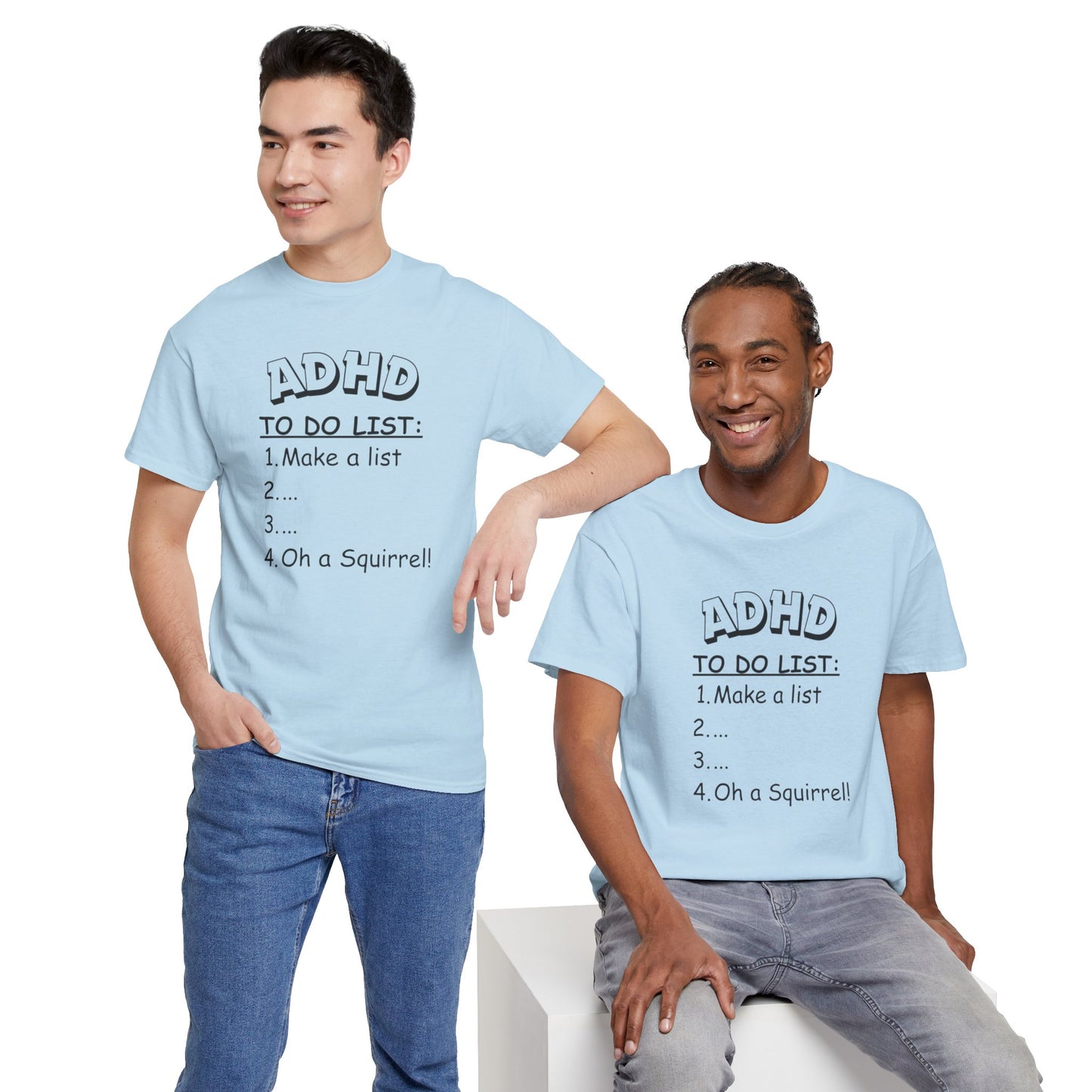 "ADHD To-Do List Unisex Heavy Cotton Tee - A Fun Twist on Everyday Comfort!"