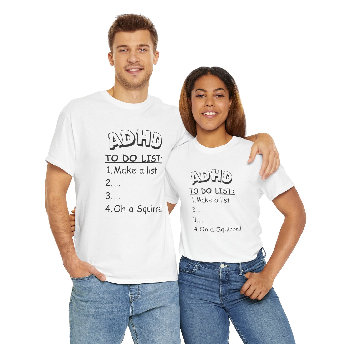 "ADHD To-Do List Unisex Heavy Cotton Tee - A Fun Twist on Everyday Comfort!"