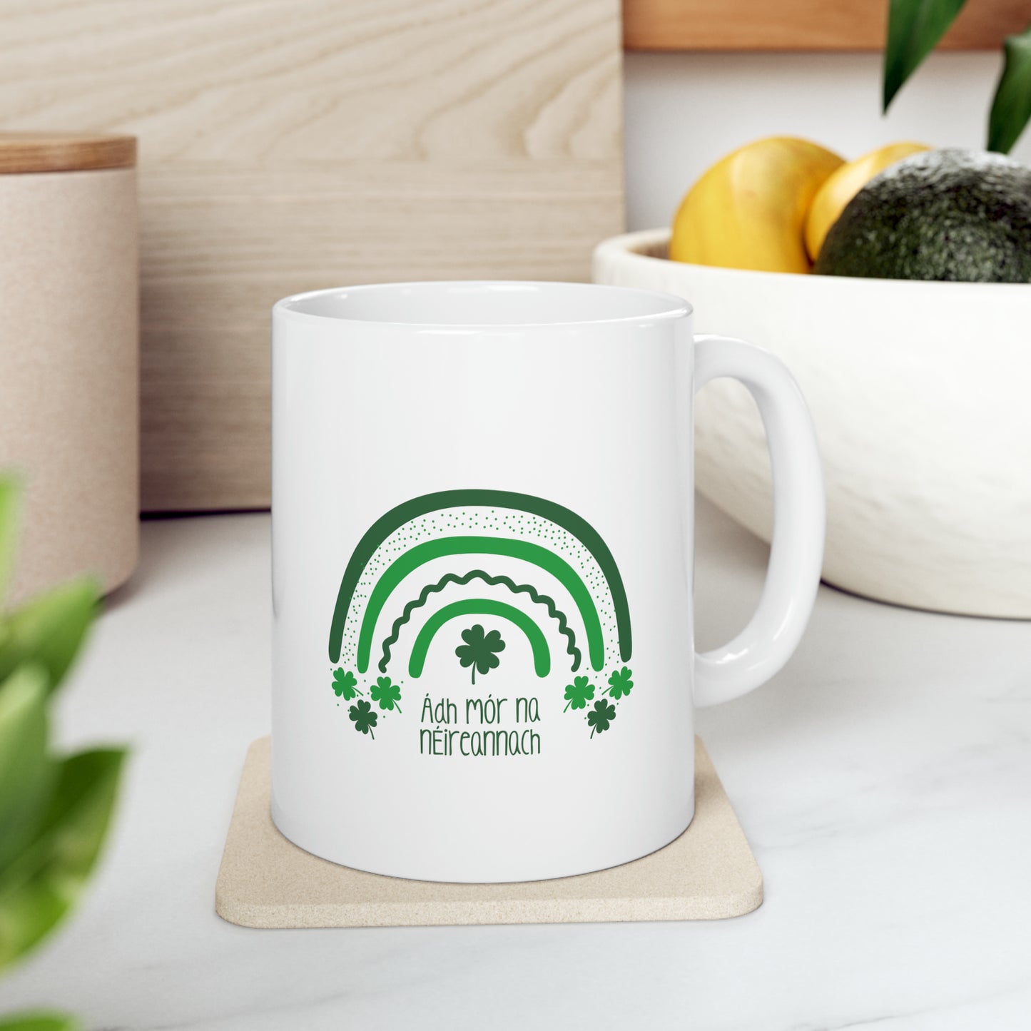 Embrace the 'Luck of the Irish' with our Customized 11 oz Ceramic Mug – Ádh mór na nÉireannach!