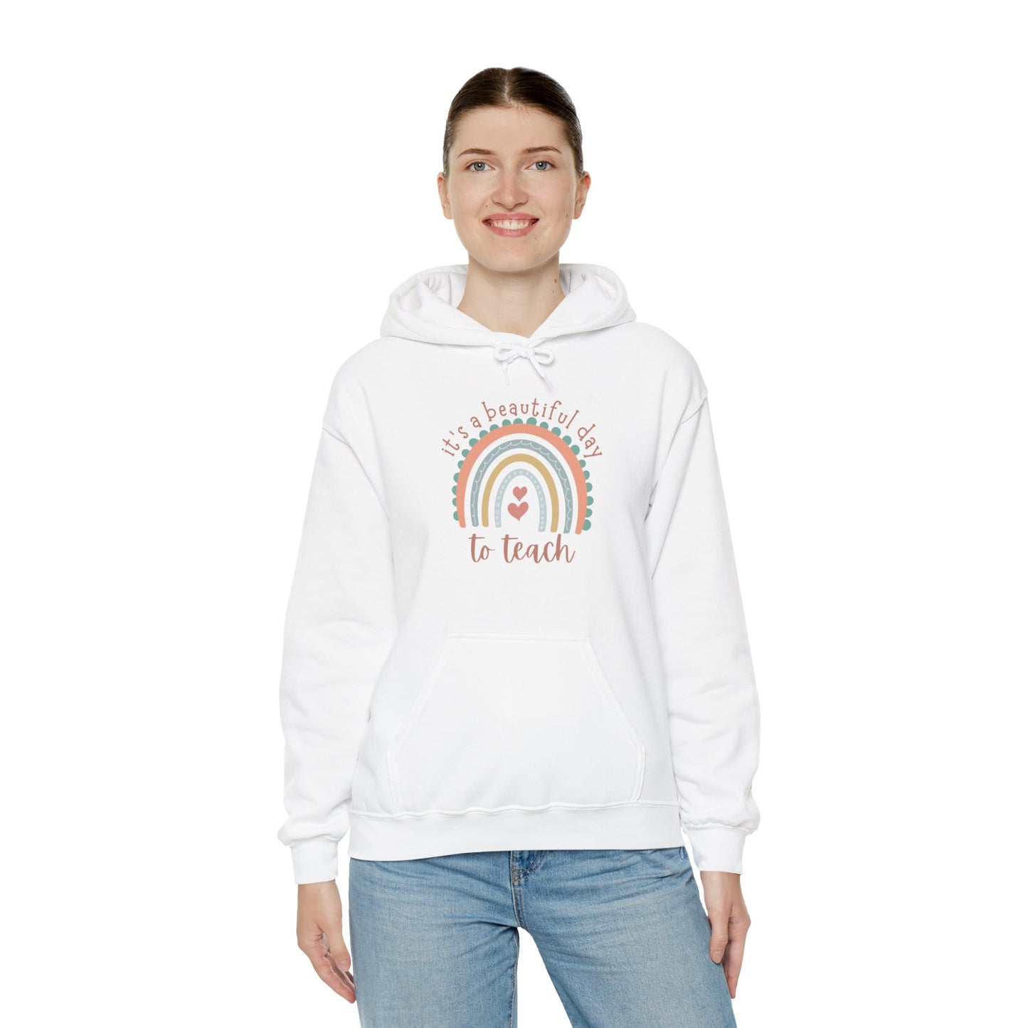 "It's A Beautiful Day To Teach" - Unisex Heavy Blend™ Hooded Sweatshirt