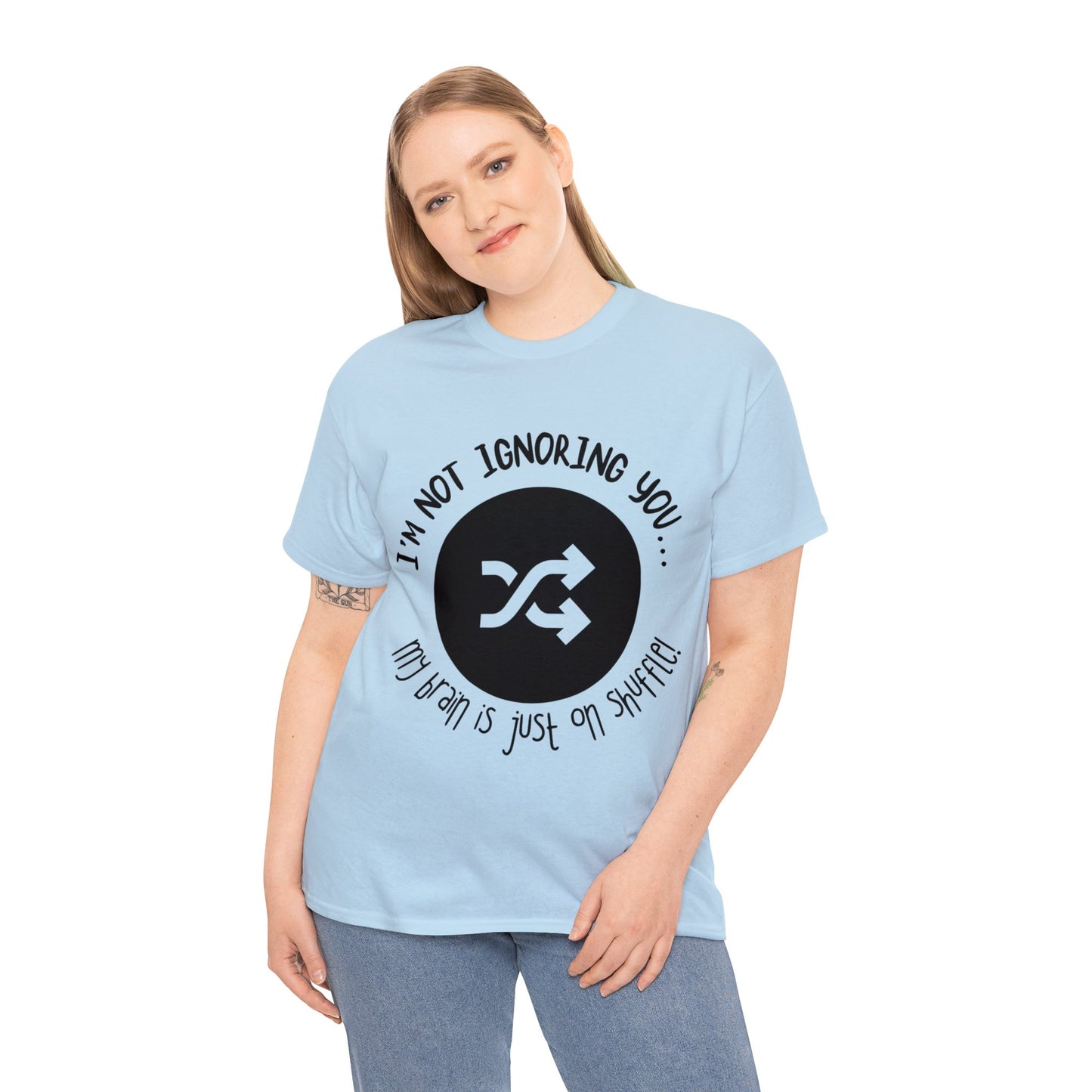 ADHD Shuffle Brain Heavy Cotton Tee: Embrace the Quirks with Humor!