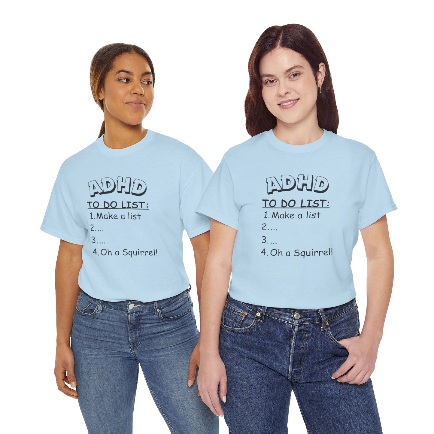 "ADHD To-Do List Unisex Heavy Cotton Tee - A Fun Twist on Everyday Comfort!"