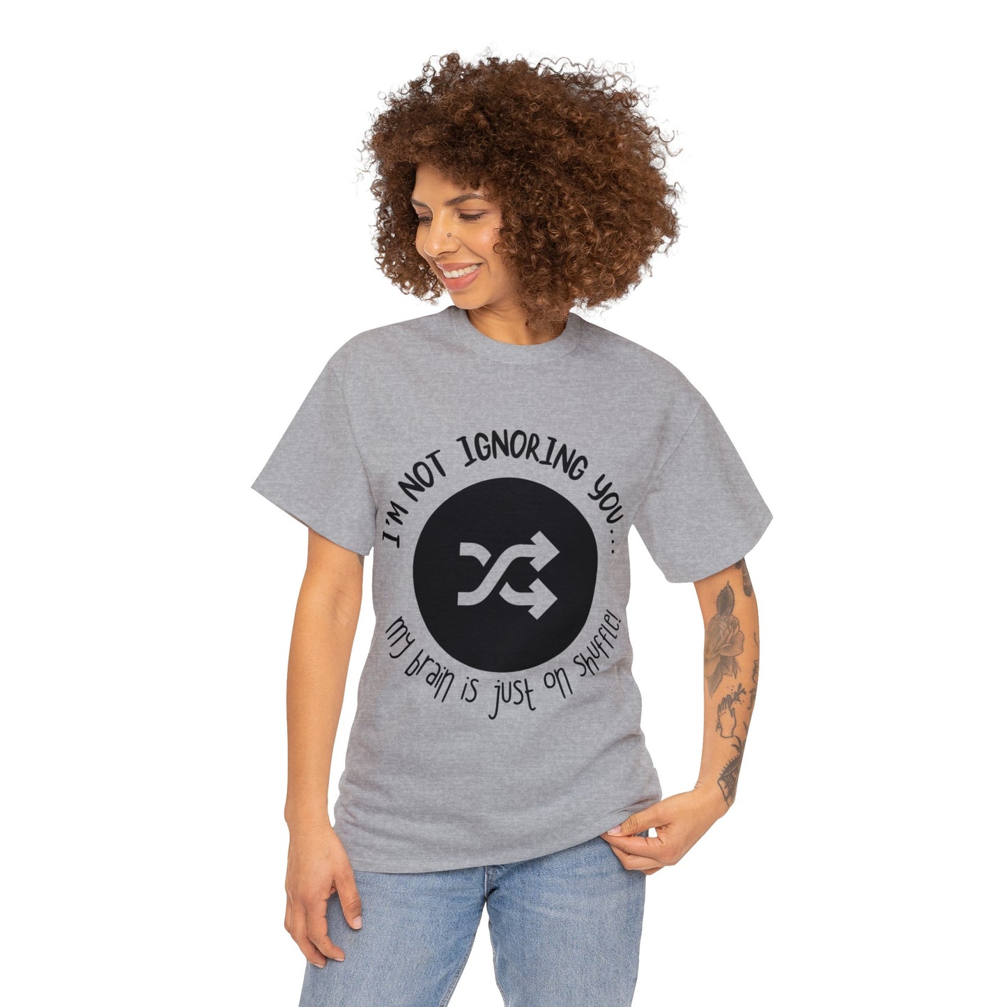 ADHD Shuffle Brain Heavy Cotton Tee: Embrace the Quirks with Humor!