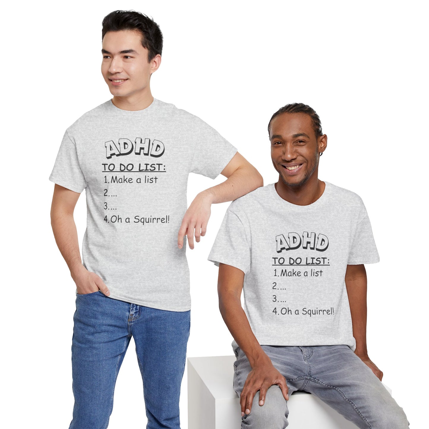 "ADHD To-Do List Unisex Heavy Cotton Tee - A Fun Twist on Everyday Comfort!"