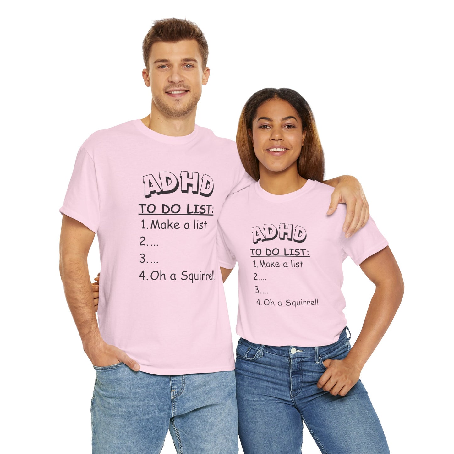 "ADHD To-Do List Unisex Heavy Cotton Tee - A Fun Twist on Everyday Comfort!"