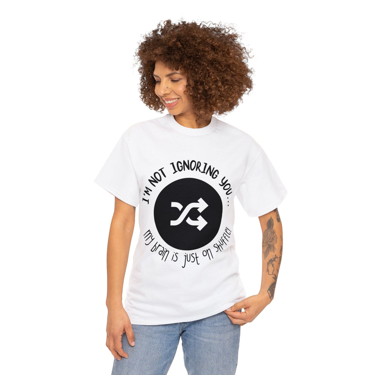 ADHD Shuffle Brain Heavy Cotton Tee: Embrace the Quirks with Humor!