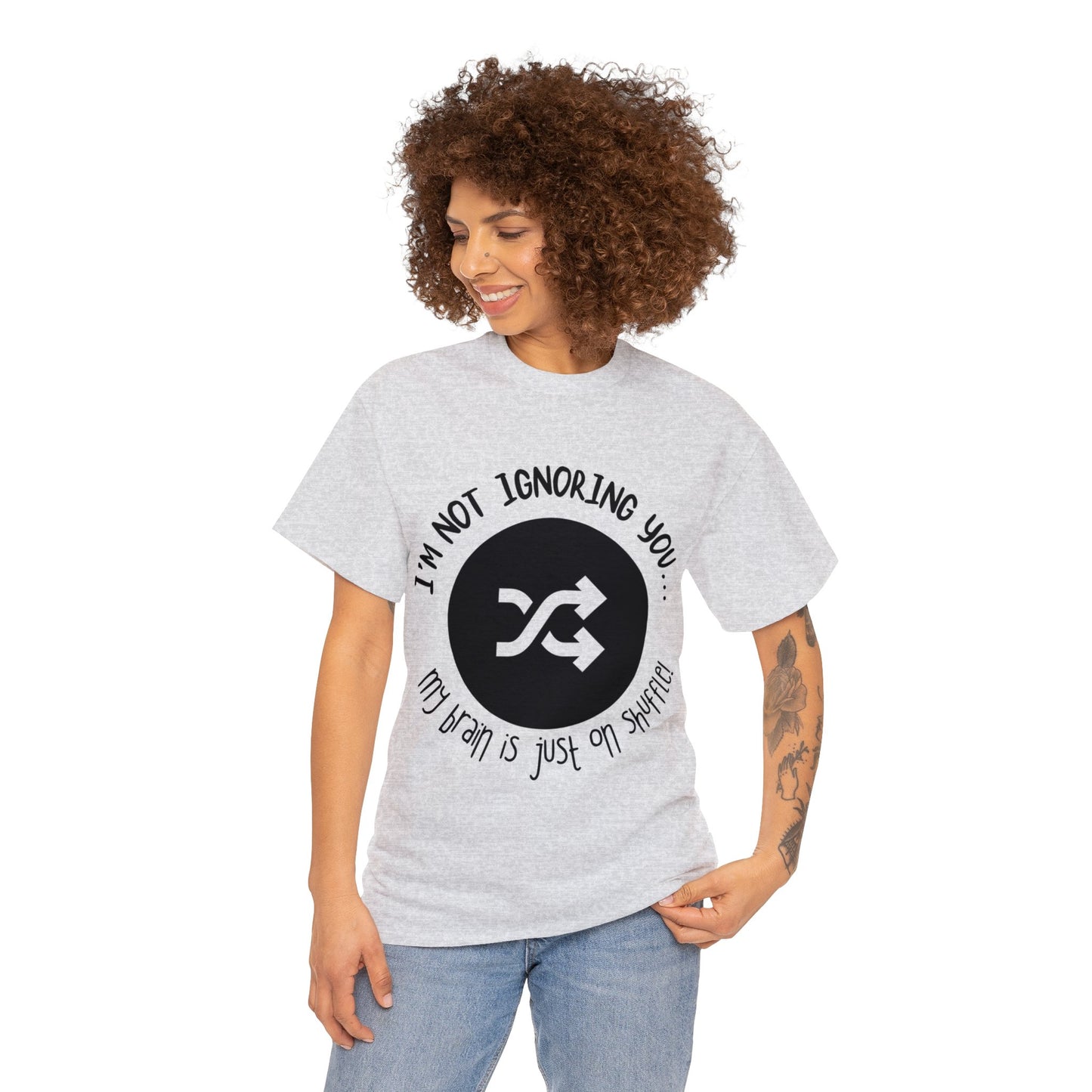 ADHD Shuffle Brain Heavy Cotton Tee: Embrace the Quirks with Humor!