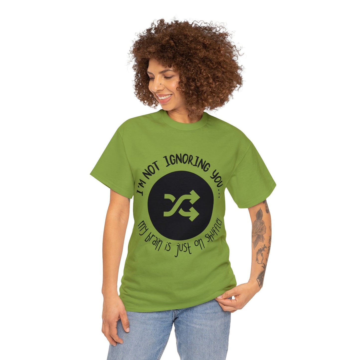 ADHD Shuffle Brain Heavy Cotton Tee: Embrace the Quirks with Humor!