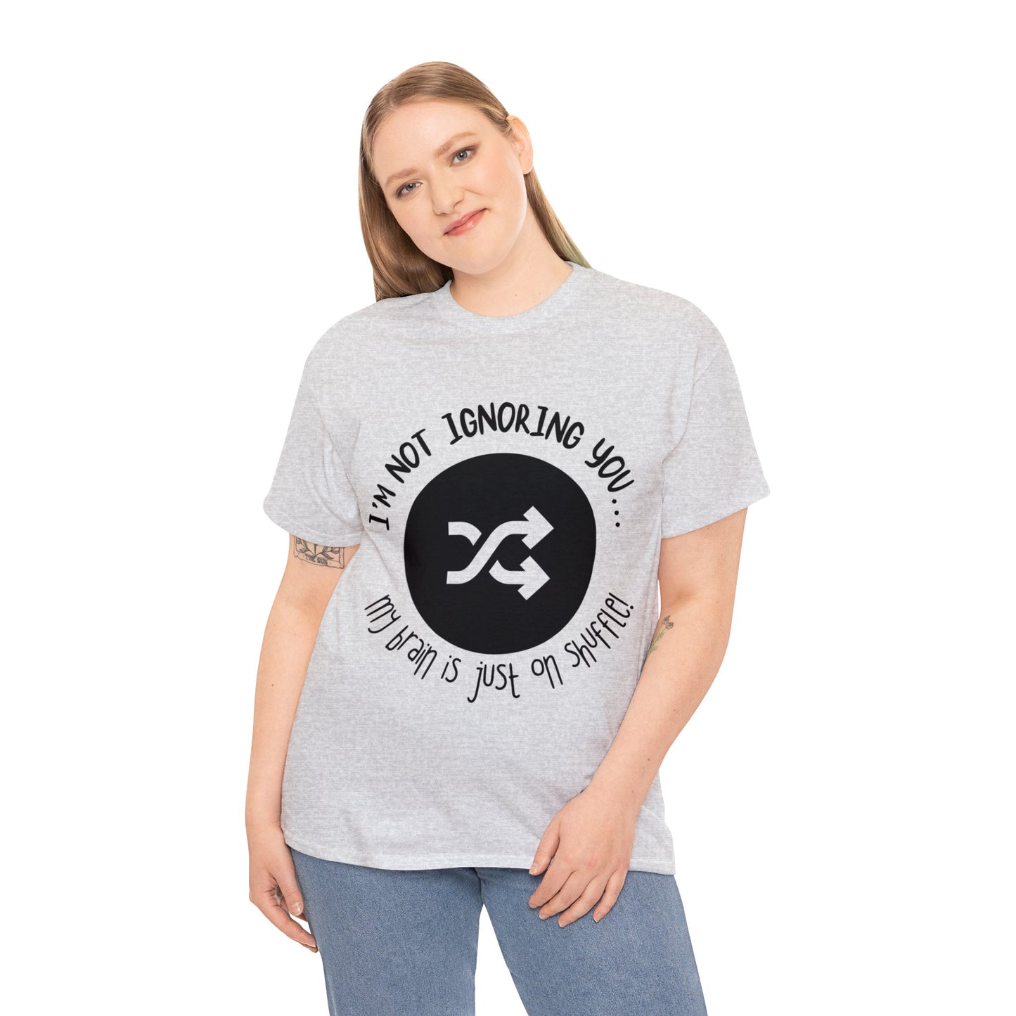 ADHD Shuffle Brain Heavy Cotton Tee: Embrace the Quirks with Humor!