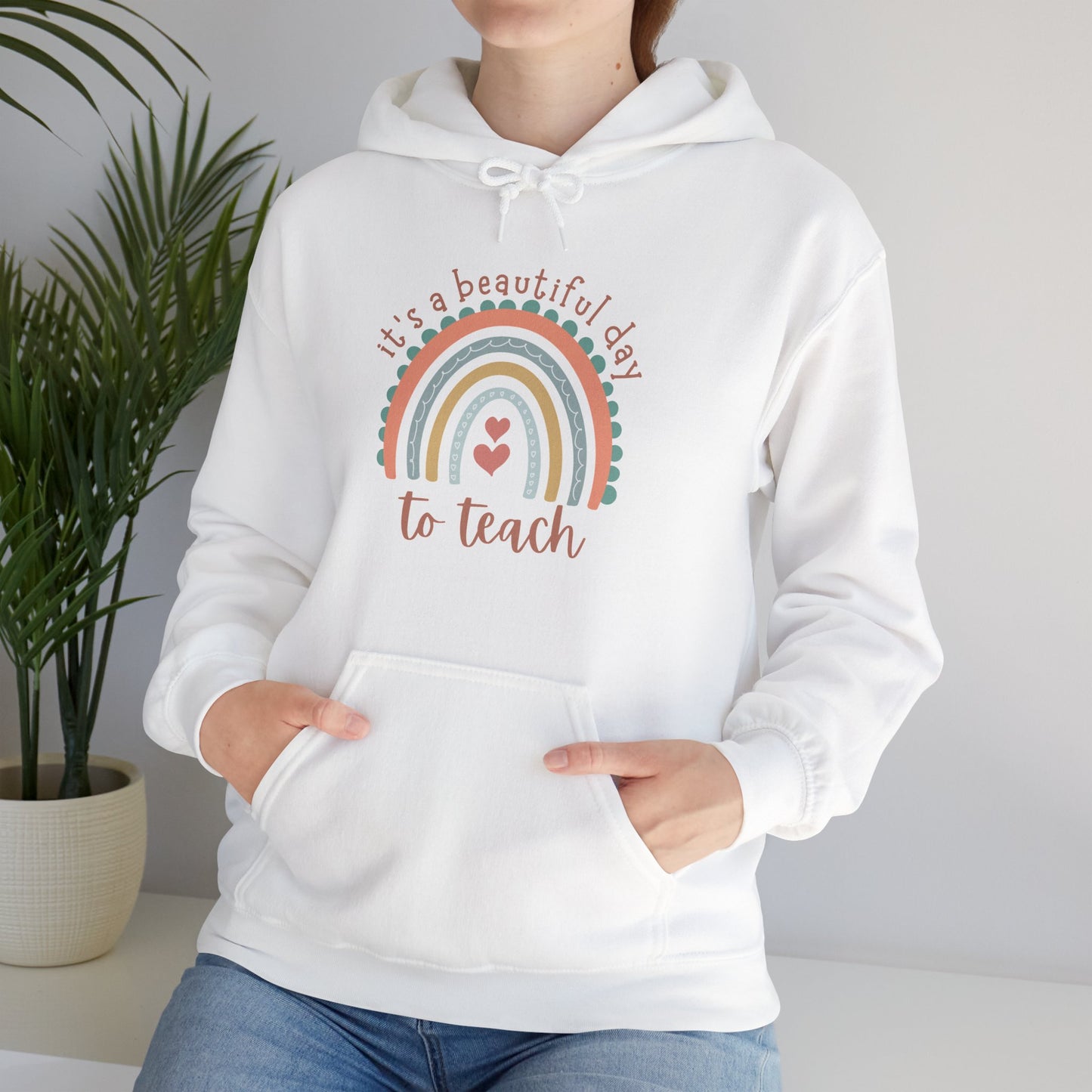 "It's A Beautiful Day To Teach" - Unisex Heavy Blend™ Hooded Sweatshirt