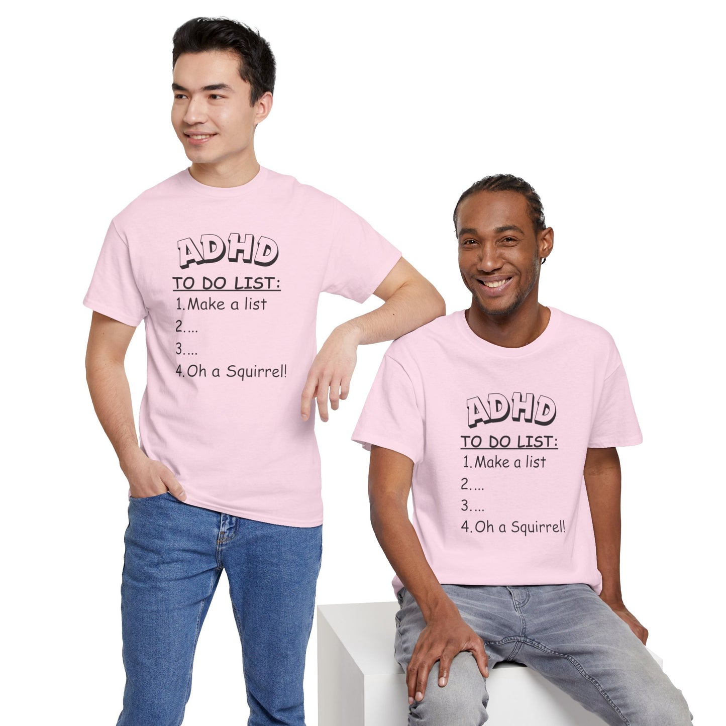 "ADHD To-Do List Unisex Heavy Cotton Tee - A Fun Twist on Everyday Comfort!"