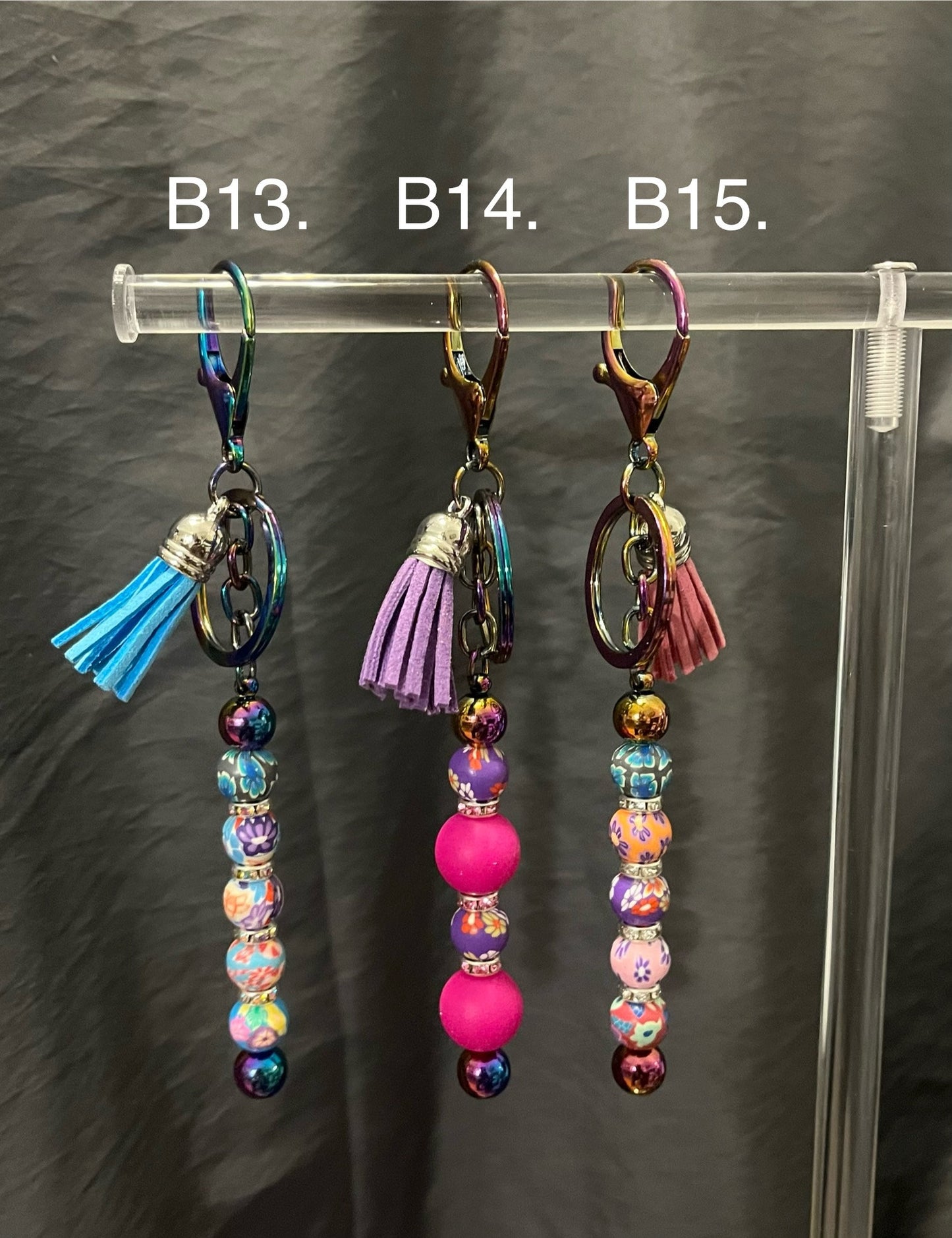 Radiant Vibes Collection: Handcrafted Long Beaded Keychain in a Spectrum of Colors