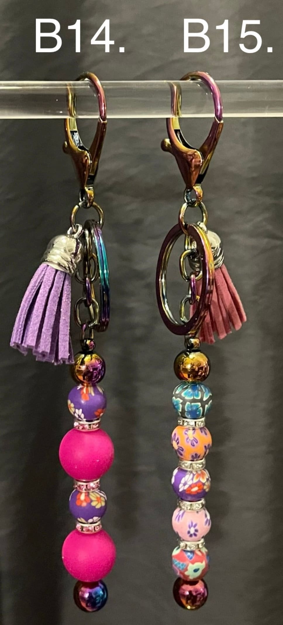 Radiant Vibes Collection: Handcrafted Long Beaded Keychain in a Spectrum of Colors