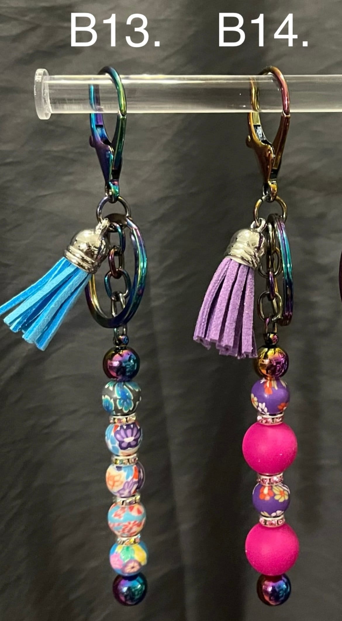 Radiant Vibes Collection: Handcrafted Long Beaded Keychain in a Spectrum of Colors